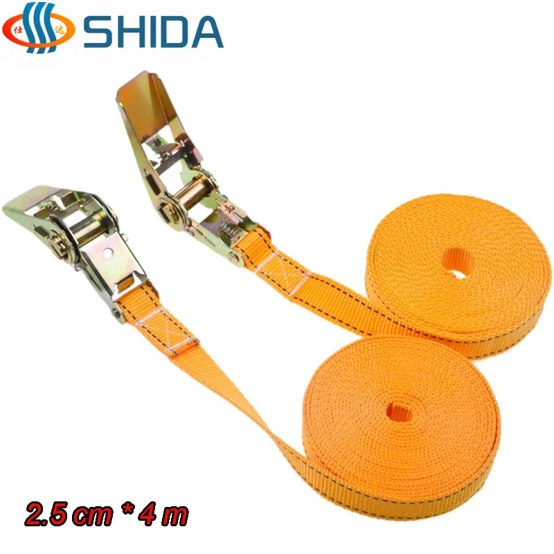 

1pcs 2.5cm * 4 Meters 900KG Metal Cargo Lashing Polyester Webbing Straps, Hold Secure Ratchet Tie Down Cam Buckle Winch Strap