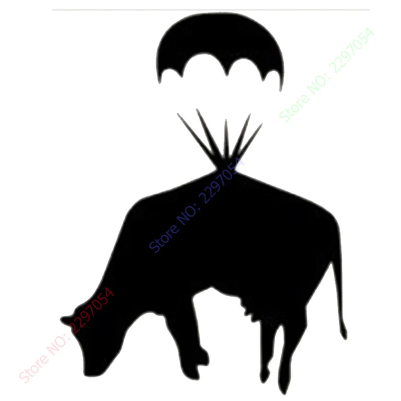 Banksy Cow Parachute - Funny Wall Decor &amp Sticker. Many colours. New Graffiti Vinyl Stickers | Дом и сад