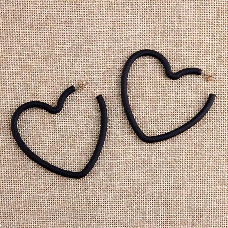 Beadsland уксусная акриловая серьги круглые большие сердце карамельный цвет модные Гипербола для женщин девушек вечерние праздничные горячая Распродажа подарок 40271 - Окраска металла: black