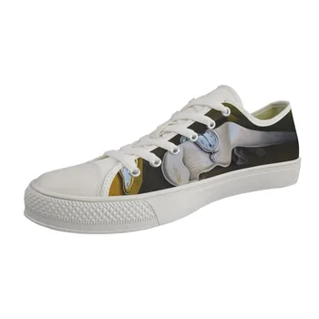 

Customizable Low top White Canvas Walking Shoes Fashion Vulcanized Shoes for Men Sneakers Dream Art Painting Print Salvador Dali