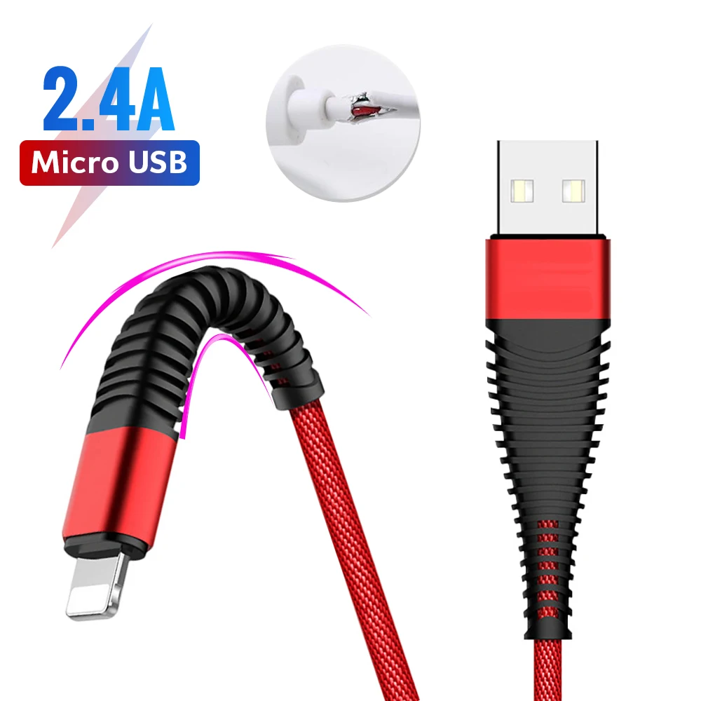 

USB Cable For iPhone 7 8 9 X Max 2A Charging Micro USB Type C Cable For Samsung Galaxy S9 S8 Note 9 Charger USB C Cable