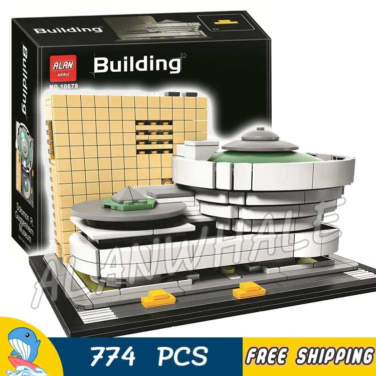 

744pcs Architecture Solomon R Guggenheim Museum Model Building Blocks 10679 Assemble Children Toys Bricks Compatible With Lego