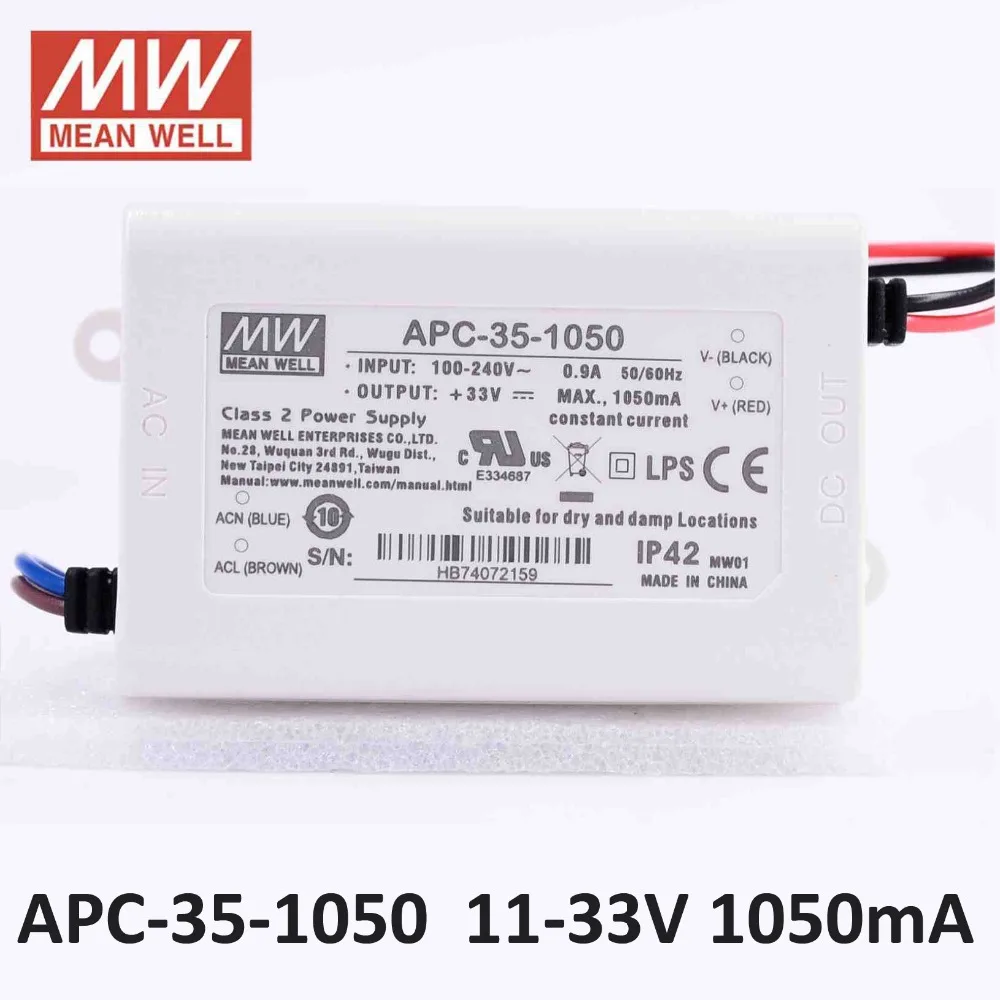 LED power supply 35W 11-33V 1050mA ; MeanWell APC-35-1050 ; Constant current