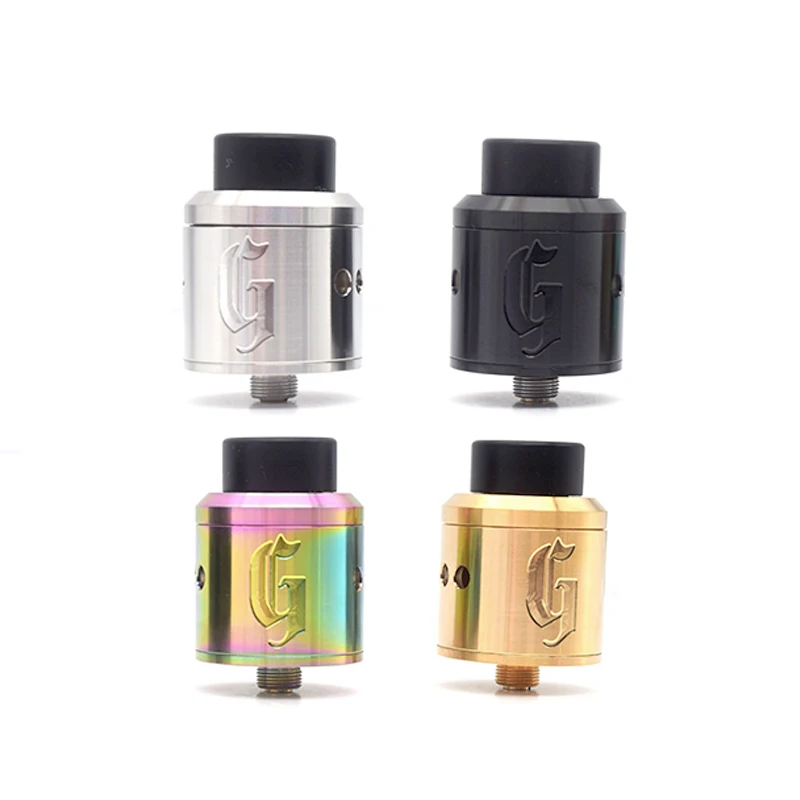 

Vapes Goon RDA 25mm Dual Coil Vape Tank Vaporizer Rebuild Drip Atomizer Vape 510 Thread vs qp design HellvapePin tank