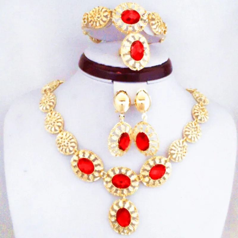 red wedding jewelry sets