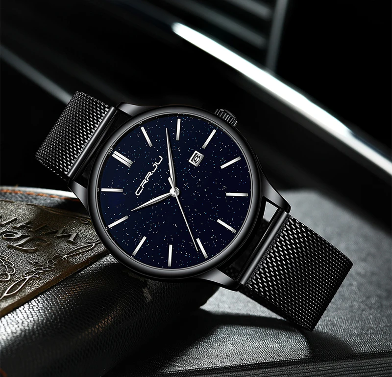 Crrju Men Watch Top Luxury Brand Date Business Starry Sky Mens Watches Stainless Steel Man Wrist Watches reloj hombre 2019 (17)