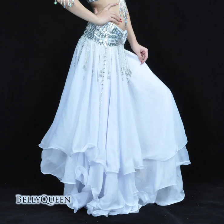 Трехъярусная юбка трехуровневая шифоновая юбка для танца живота Высокая юбка для танца живота 12 метров большая юбка без пояса