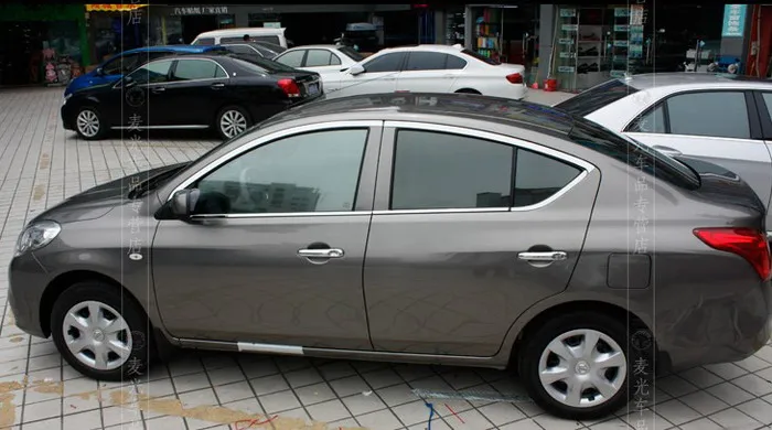 Нержавеющая пятнистая оконная рама для 2012 12 NISSAN VERSA SEDAN