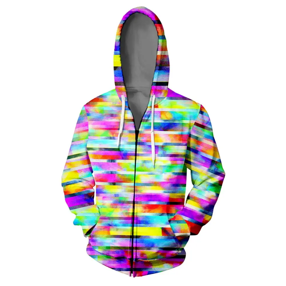 

WAMNI Mosaic Novelty 3D Print Hooded Sweatshirt Harajuku Multi-color Fashion Autumn Stylish Zipper Hoodie Tracksuit Dropshipping