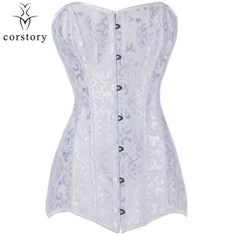 Корсет Corstory черный жаккардовый длинный со стальными костями|overbust corset|corsets and
