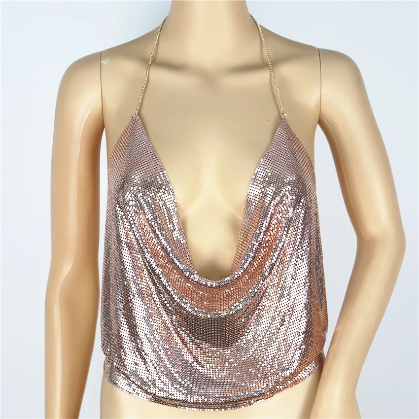 Sexy Fashion New Women Body Maxi Jewelry Unique Flash Shiny Rhinestone Sequins Bra Body High Chains Jewelry Necklace Women