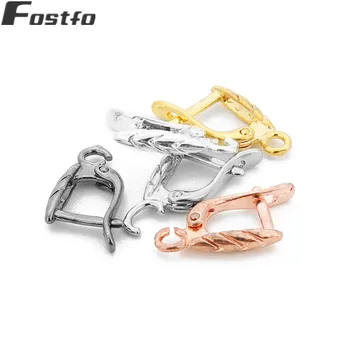 

Fostfo 10pcs/lot 10*19mm U Shape Earrings Hook Gold Silver Black Color No Pierced Ear Clip Clasps for Women DIY Jewelry Making