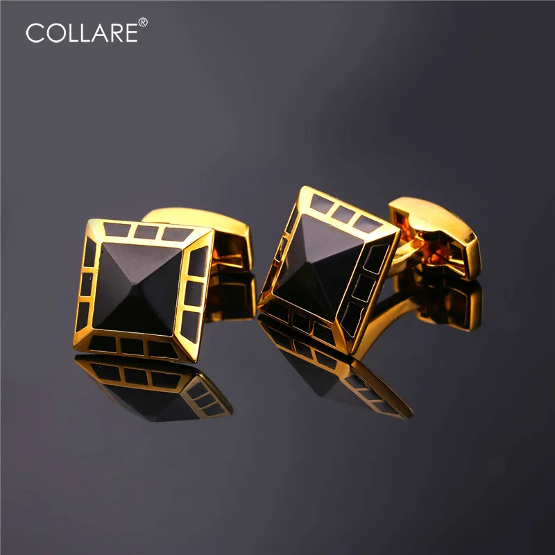 Chainspro Luxury Cufflinks For Mens Gold Color With Enamel Cufflink Wholesale Men Jewelry