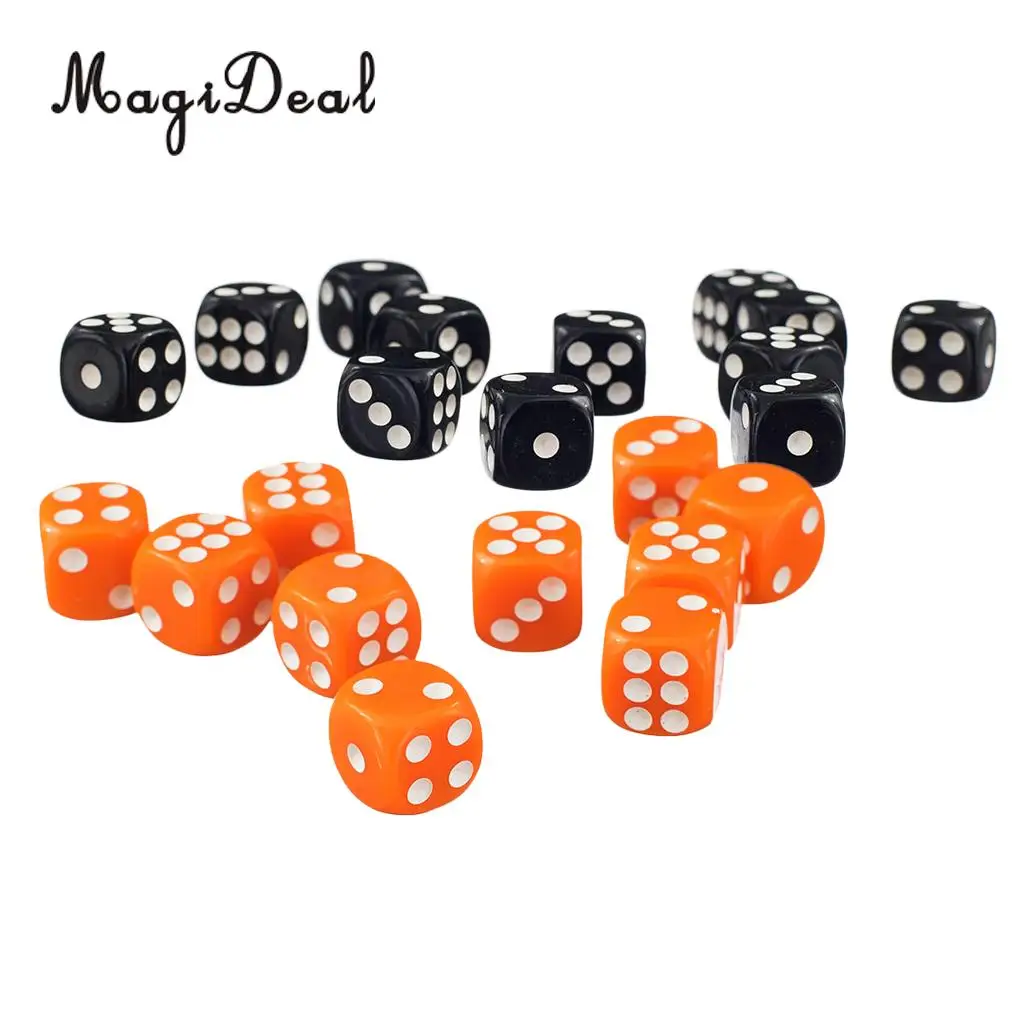 MagiDeal 100pcs 12mm Opaque Spot Dice D6 Set for Dungeons & Dragons TRPG MTG Board Games Party Pub Bar Parts