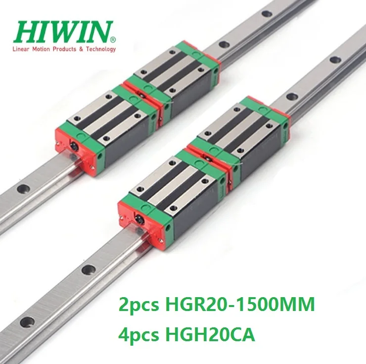 

2pcs original Hiwin linear guide rail HGR20 -L 1500mm + 4pcs HGH20CA Or HGW20CA Linear Carriage Block For CNC HGW20CC