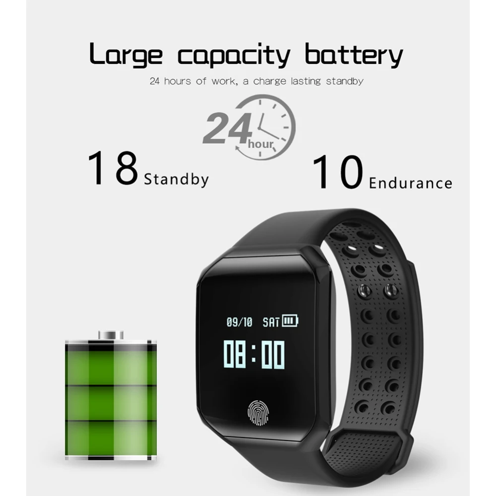 

New Smart Sport Bracelet Wristband Blood Pressure Heart Rate Monitor Pedometer Smart Fitness Tracker Watch men For Android iOS