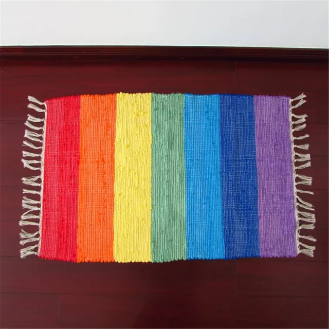 Handmade Rainbow Rug Carpet Handwoven Rug 3