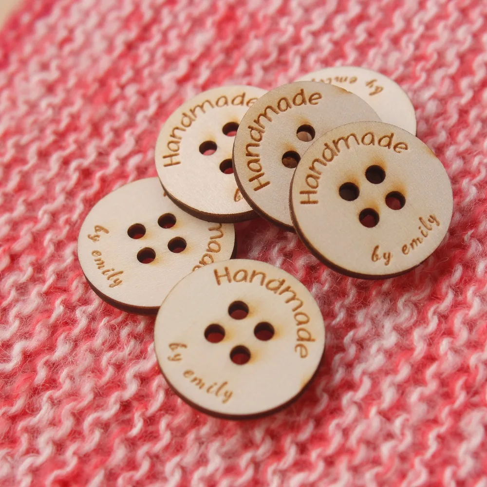 

personalized wooden buttons for knitted and crocheted items, buttons for handmade items, custom wooden buttons (MK006)