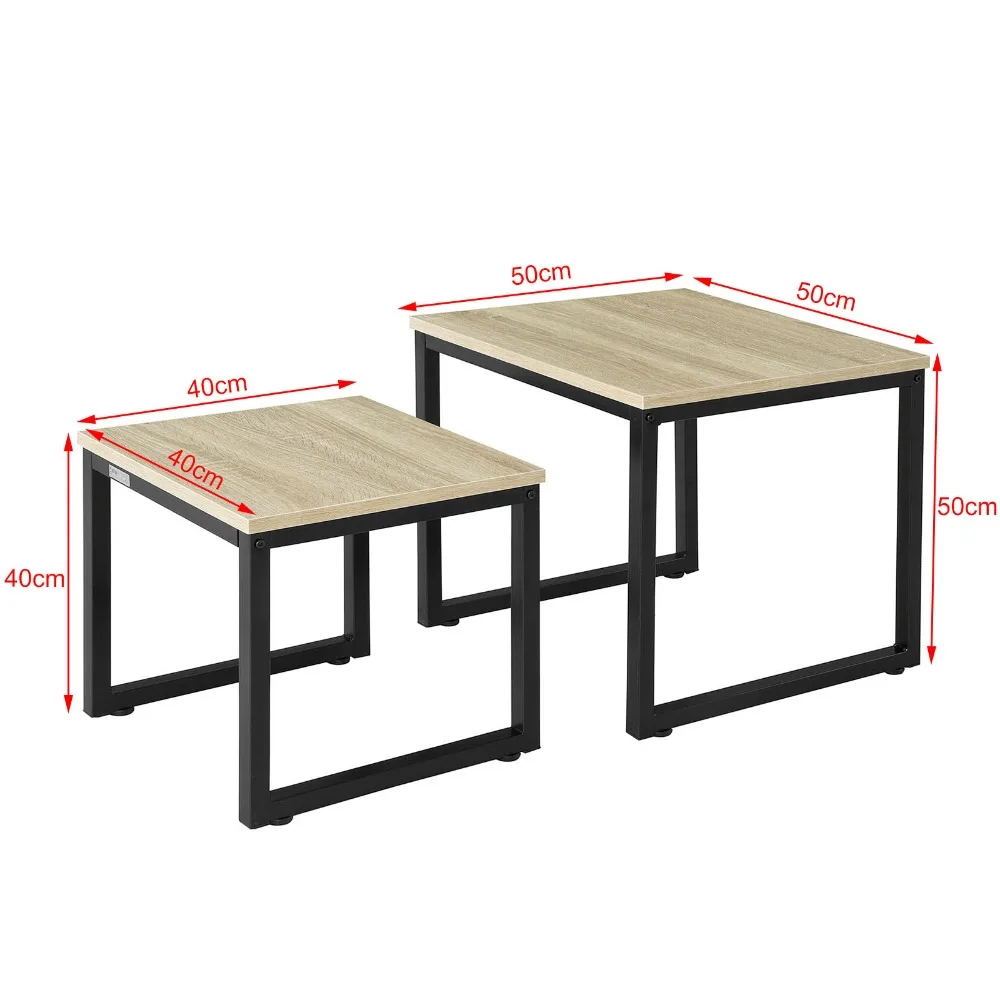 SoBuy FBT42-N الحديثة الجداول التعشيش مجموعة من 2 طاولة القهوة طاولة جانبية نهاية الجدول