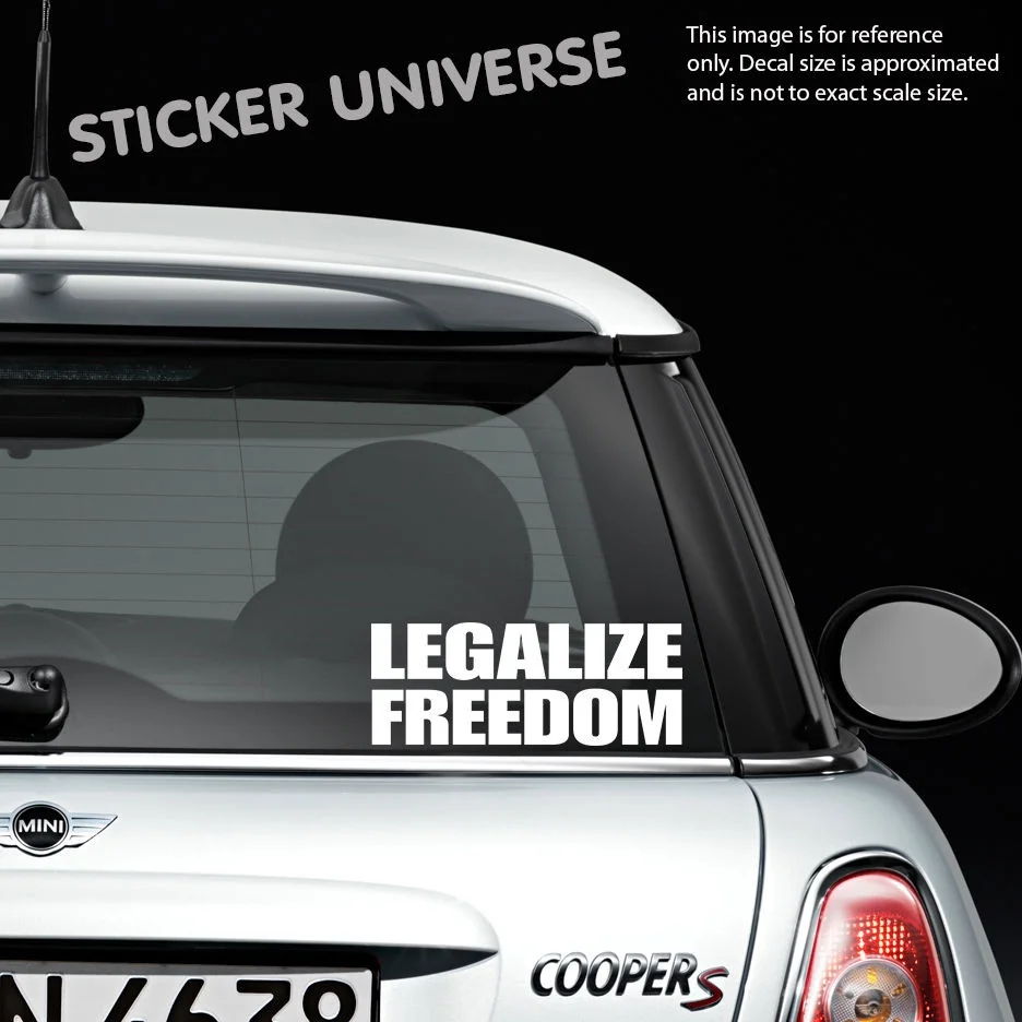 Car styling for LEGALIZE FREEDOM 3.5"X9" Vinyl Die Cut Decal Bumper