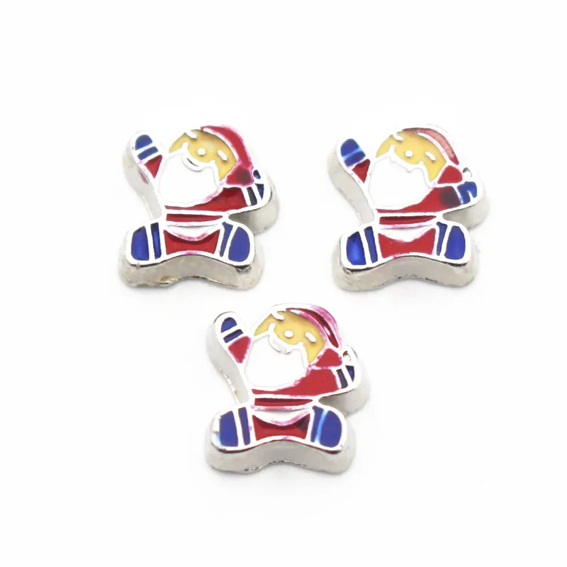 

Hot selling 10pcs/lot Christmas Santa Claus floating charms living glass memory lockets diy animal Accessory charms jewelry