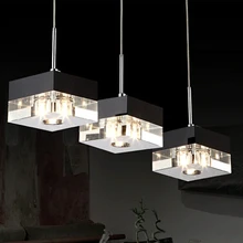 Led Хрустальный блок Современный короткий ресторанный свет S3 голова столовая подвесная проволока СВЕТОДИОДНЫЕ хрустальные лампы