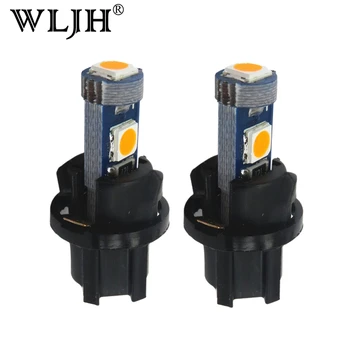 

WLJH 10pcs Canbus Led T5 74 T5 Wedge Bulb Dashboard Gauge Cluster LED Light Instrument Panel Indicator Lamp Bulbs for BMW Honda