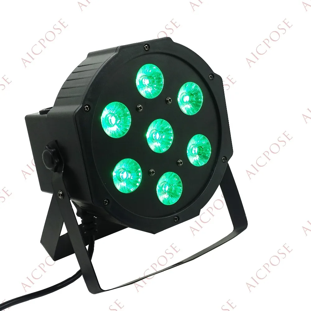 25 Угол большой объектив 7x18 Вт led Par огни RGBWA UV 6в1 плоский par led dmx512 Дискотека освещение Профессиональный Сценический dj оборудование