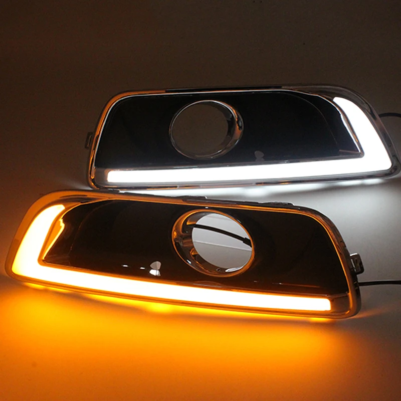 SUNKIA 2Pcs/Set LED Daytime Running Light DRL For Chevrolet Malibu 2012 2013 2014 With Turning Signal Fog Lamp Modify sunkia 2pcs set led daytime running light waterproof drl for chevrolet malibu 2012 2013 2014 drl fog lamp modify turn signal