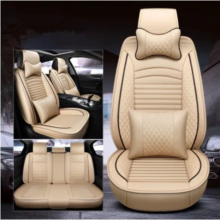 Лучшее качество! Полный комплект автомобильных чехлов для сидений Mazda 3 хэтчбек- дышащее сиденье Чехлы для 3 хэтчбек - Название цвета: Бежевый