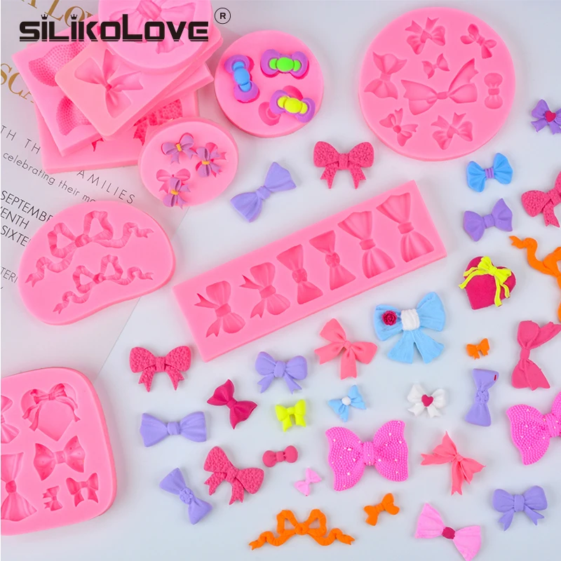 

Various Sizes Butterfly Bow Silicone Mold DIY Fondant Mould Cake Decorating Tools chocolate wedding cake decorating tools