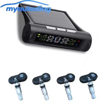

Car TPMS Tire Pressure Monitoring System Digital LCD Display Auto Security Solar Energy Smart Alarm Systems with Internal Sensor