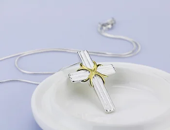 

2020 brand new retro cross pendants necklace pure decoration silver color men's jewelry,vintage long men cross chain necklaces