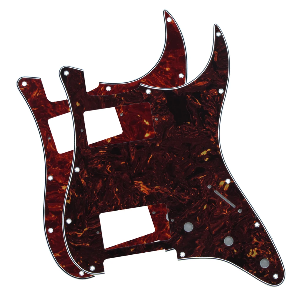 

2PCS Red/Brown Tortoise Shell Pickguards 11 Holes ST Guitar Pickguards 4Ply HH for FD Strat Guitar