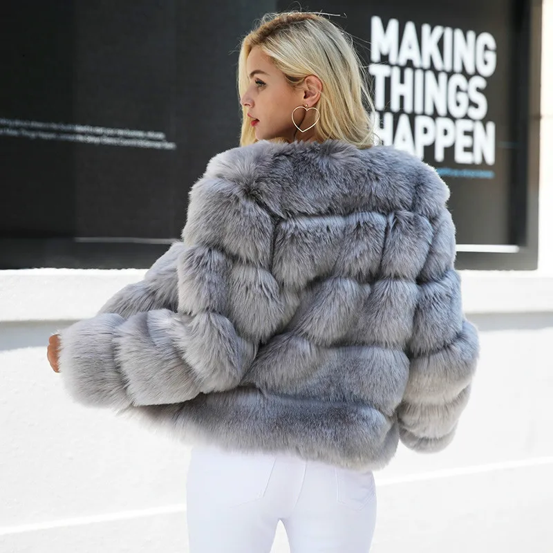 

2018 Autumn Casual Party Overcoat Vintage Fluffy Faux Fur Coat Women Short Furry Fake Fur Winter Outerwear Pink Coat