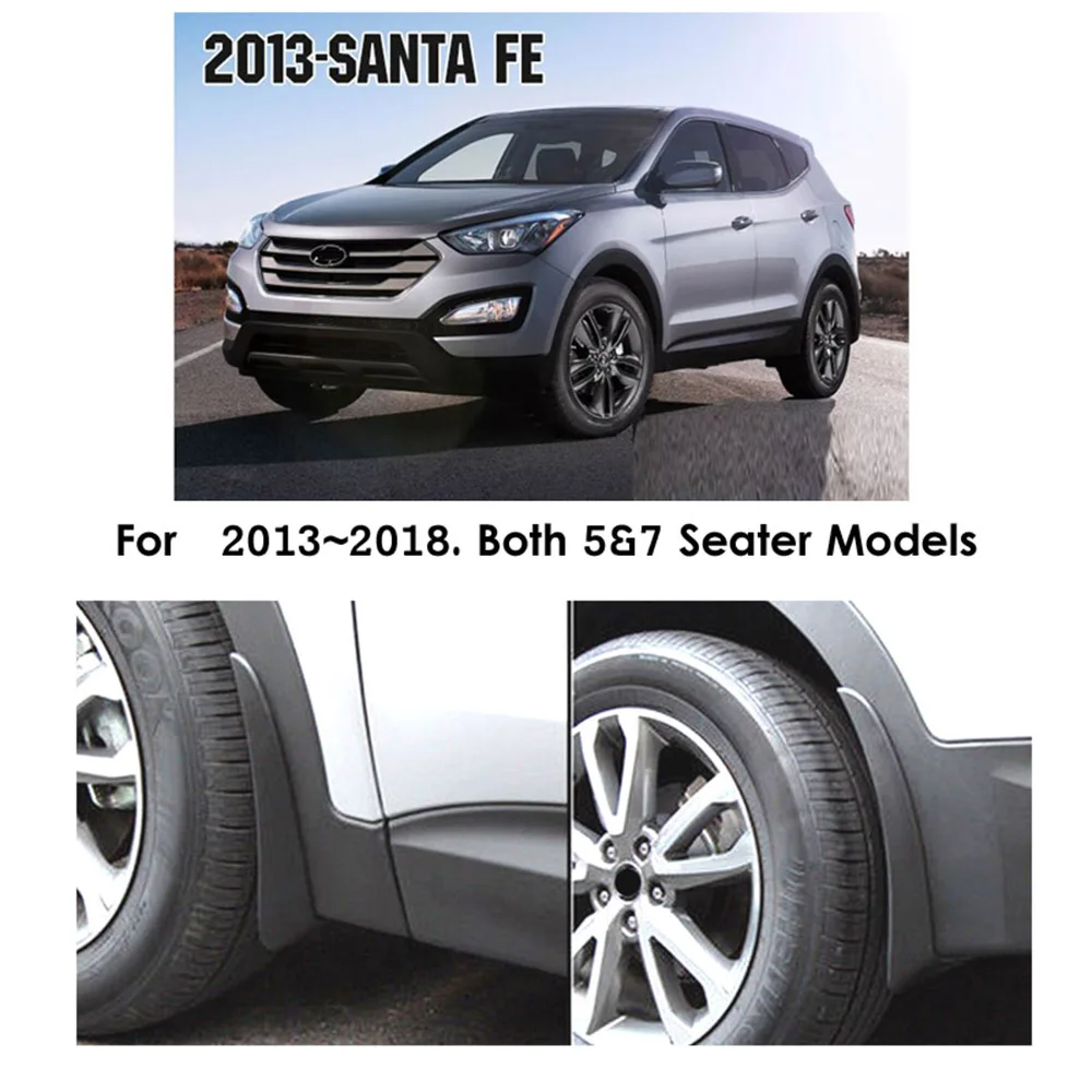 Maite For Hyundai Santafe 2013-2016 Car Front and Rear Mud Flaps Splash Guards Fender Mudguard 4Pcs