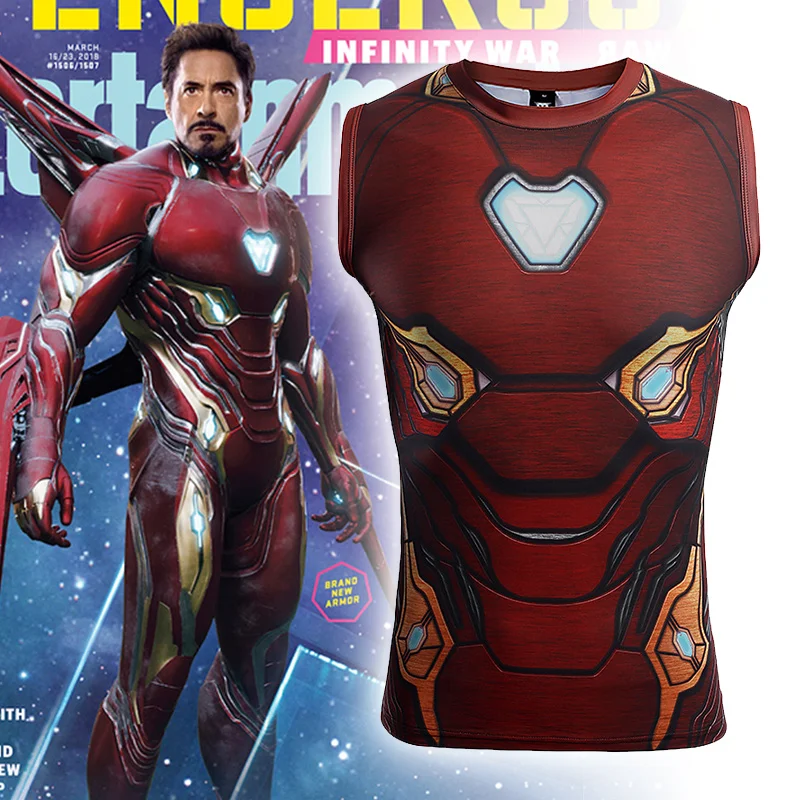 Футболка с принтом Мстители: Endgame Железный человек Tony Stark MK50 костюм для косплея