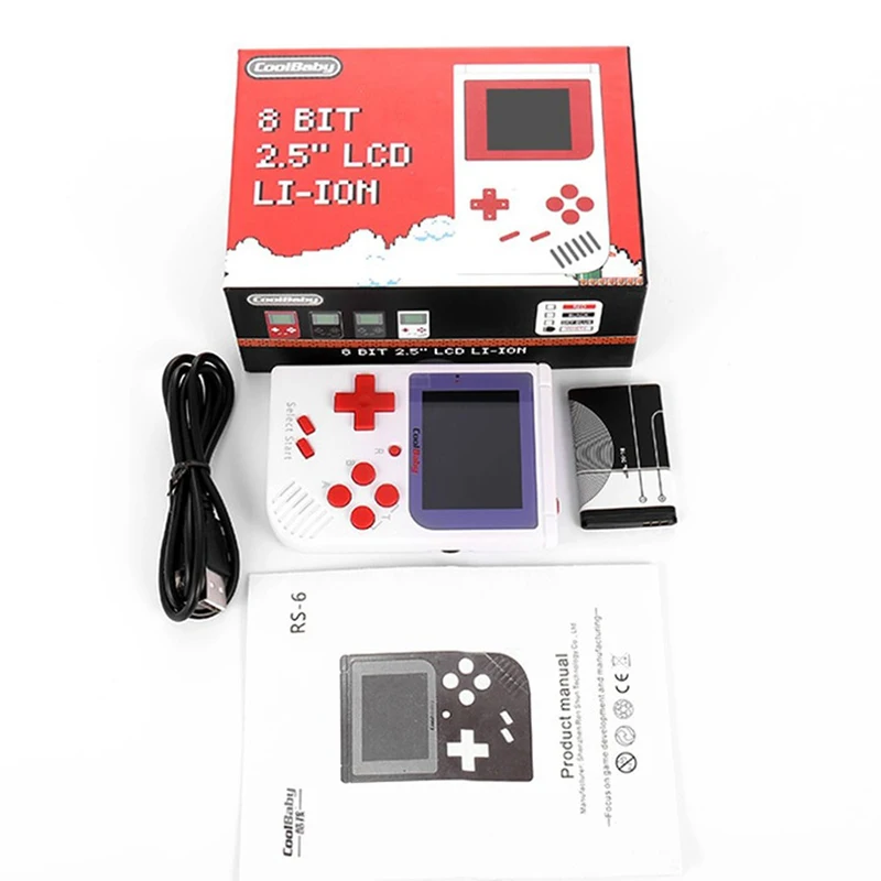 

2018 new RS-6 Retro Mini Handheld Game Console 8 bit 2.0 inch Color Children Game Player Built-in 129Games fast ship