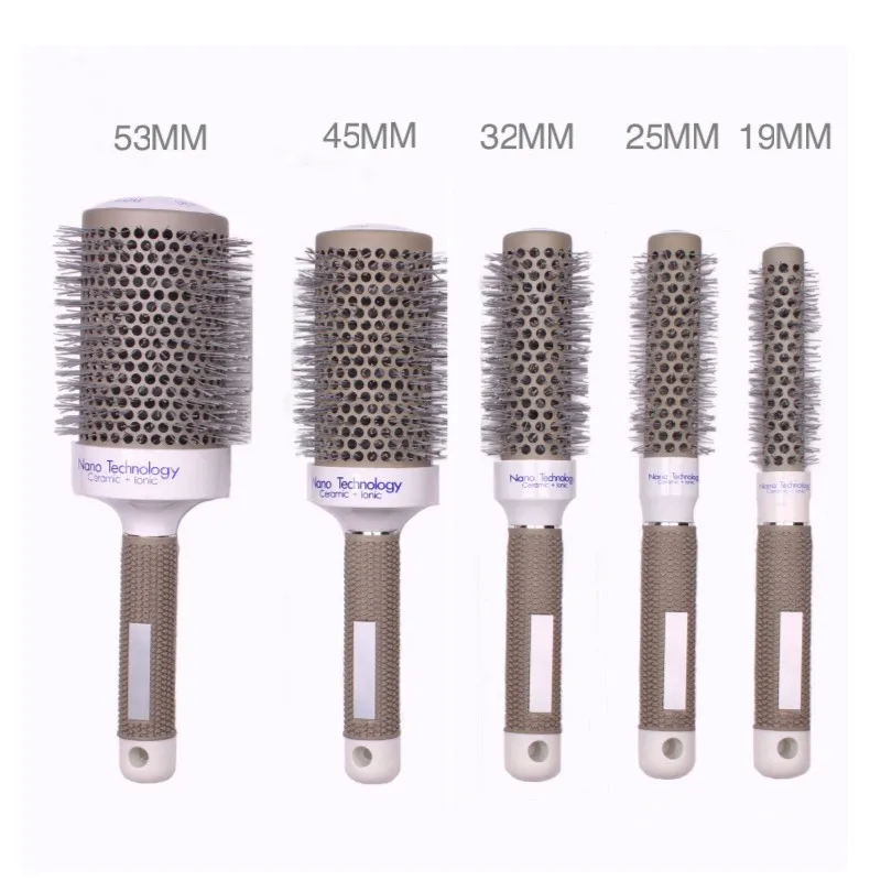 

5pcs/Set 19mm-53mm Professional Hair Brush Round Nano Ceramic Ionic Combs Barber Hairdresser Brush Salon Styling Tools Hairbrush