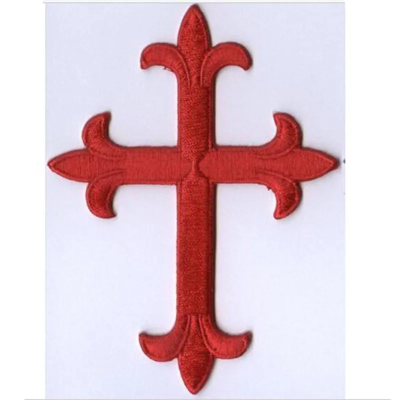 

8cmH Red Cross Iron On Applique Embroidered Patch For Apparel Bag DIY Accessories