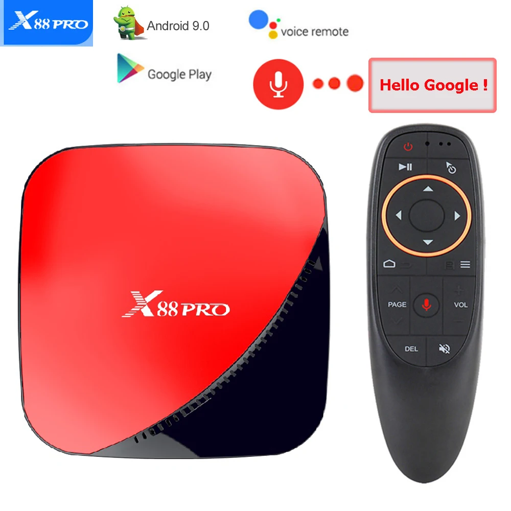 Google tv box android 9,0 X88PRO Rockchip 4G 16GB 32GB 64GB Android tv box 5G WiFi 4K 3D Android box x96 PK H96max smart tv box