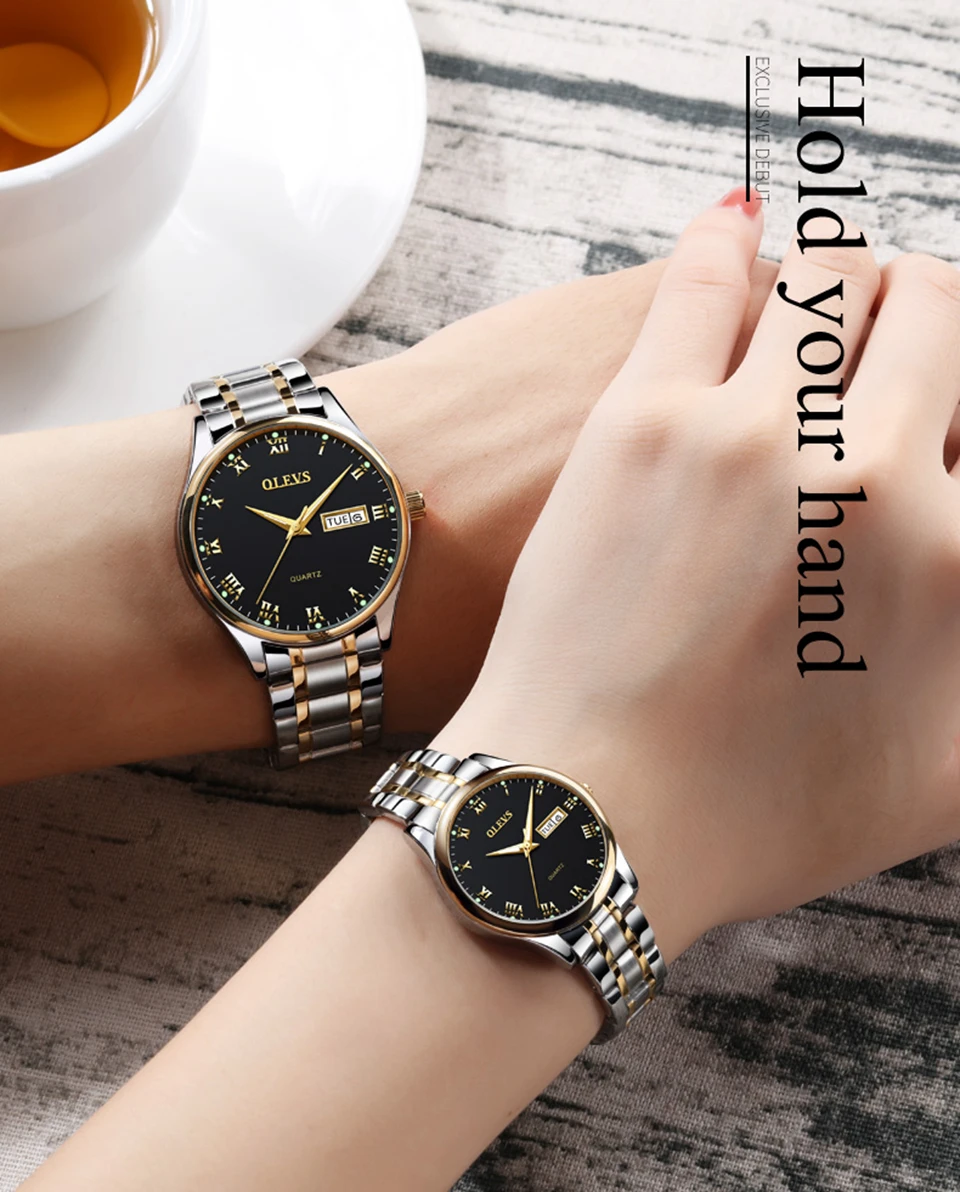 OLEVS мужские часы лучший бренд класса люкс Для женщин часы relogio feminino часы Нержавеющая сталь водонепроницаемый пару часов