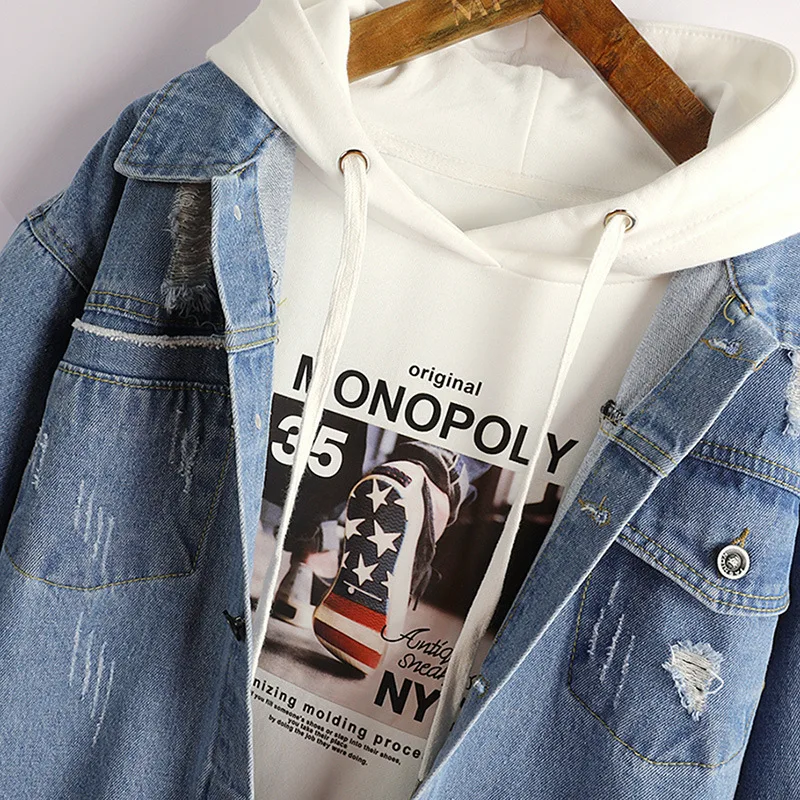 Spring Autumn Fashion Men Jacket Vintage Blue Wash Ripped Denim Jacket Men Coat Outwear Casual Streetwear Hip Hop Jacket Hombre