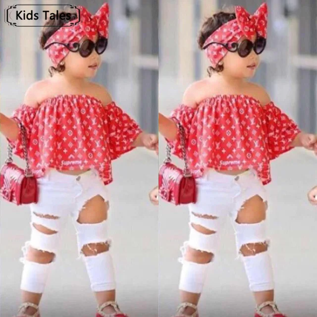 2018-Fashionable-Children-s-Summer-Clothes-for-Girls-with-Open-Shoulders-Chiffon-Tops-Pants-Hairband-3pcs.jpg_640x640