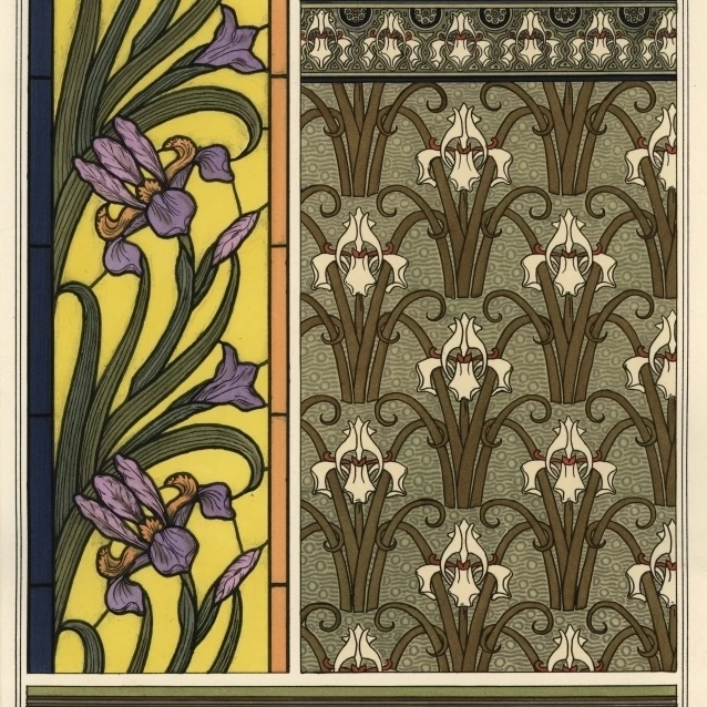 The Iris In Various Patterns For Stained Glassa Poster Print By <ALIMT >&reg;</ALIMT> Florilegius Mary Evans (24 X 36)