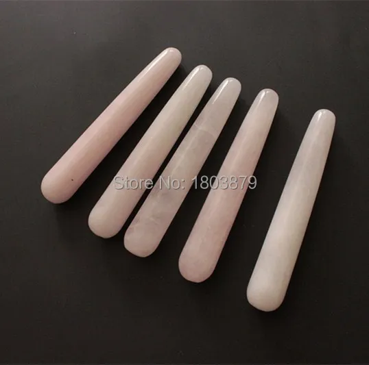 small 100% Natural Rose Quartz Yoni Wands Body Massager Wands Toys for Adult for Women Health Care 1
