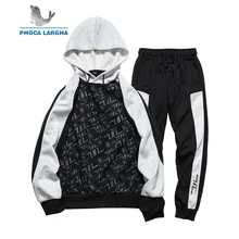 Для Мужчин's повседневные комплекты спортивная мода хип хоп с буквенным принтом верхняя одежда спортивные костюмы для бега Мужской толстовки+ брюки для девоч