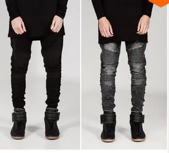 

27-42 NEW 2019 Men's Clothing Personality locomotive jeans Wrinkle Repair microelastic small foot trousers plus size costumes