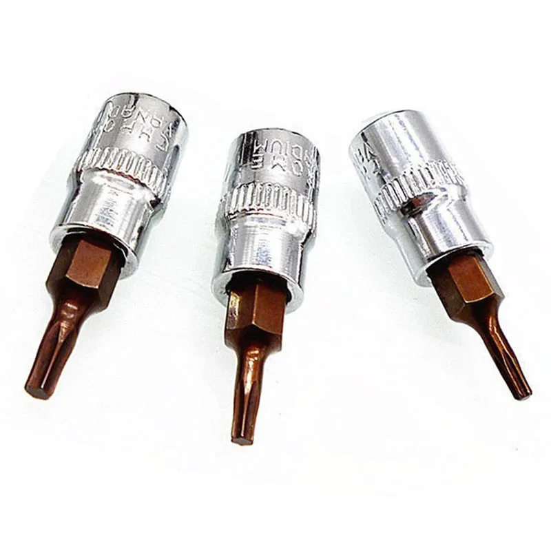 Набор патронов Torx 8 шт. 1/4 дюйма квадратный адаптер T8 T10 T15 T20 T25 T27 T30 T40 S2 стальные