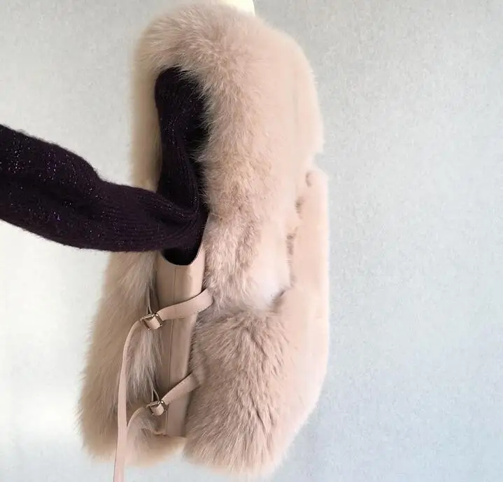 rose Femme Réel Renard Les Pour Veste Naturel Femmes camel De Fourrure En Manteau Cuir Yin noir Gilets Ardoisé kaki Fei Gilet Véritable SzGMVpLqU